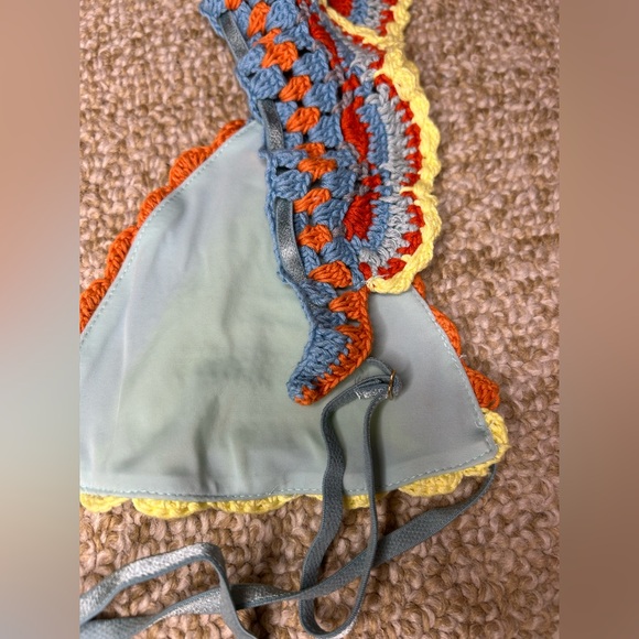 Free People It’s Now Cool Crochet Frill Bikini Set S/M - Picture 12 of 16